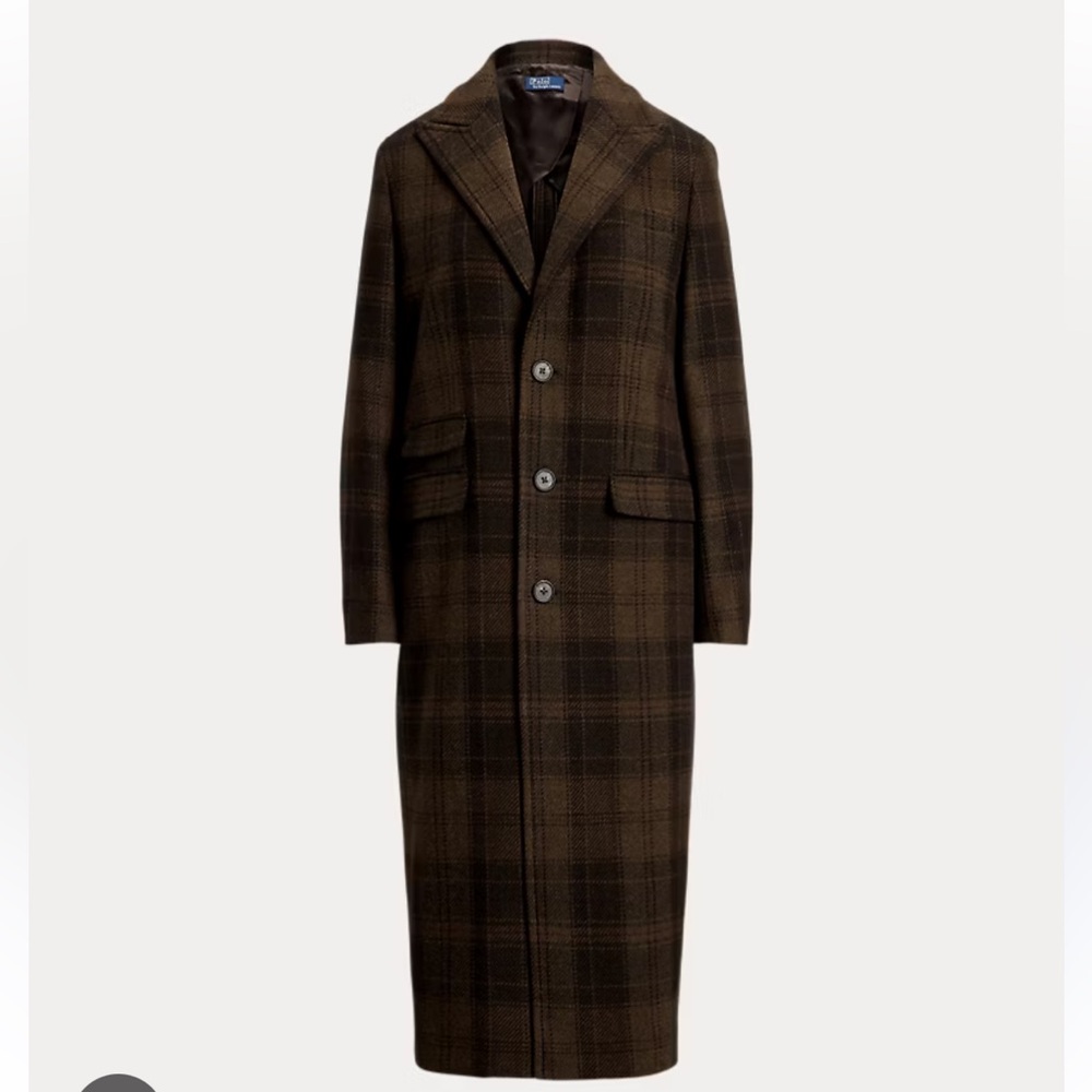 RALPH LAUREN PLAID WOOL COAT